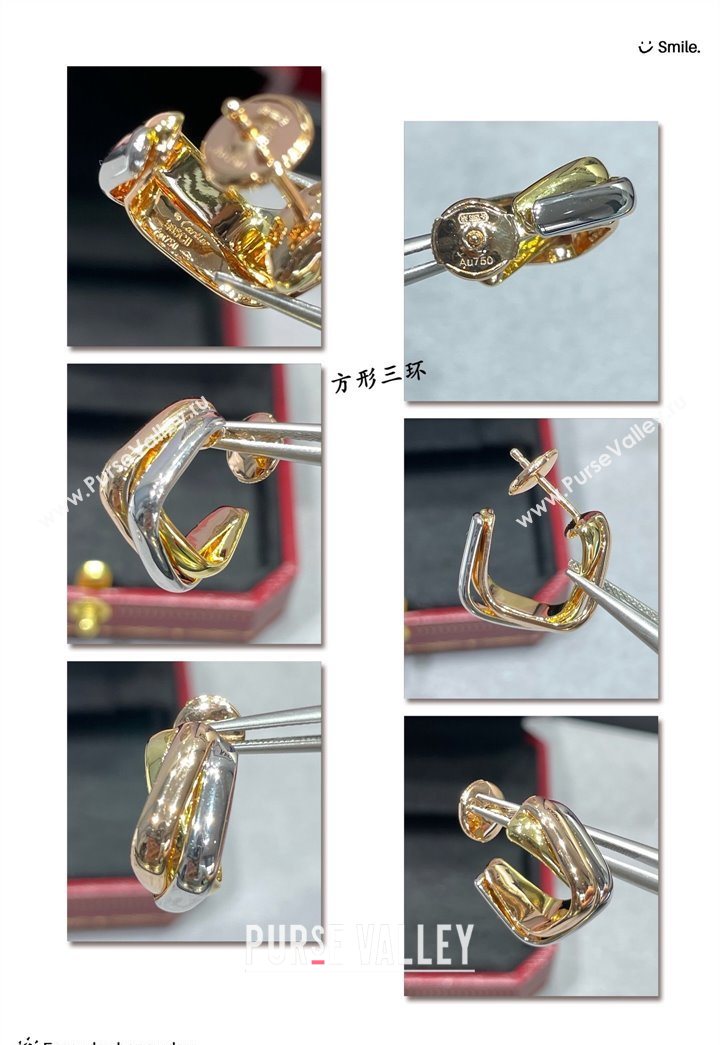 Cartier Trinity cushion earrings 2025 0726 (YF-250726034)
