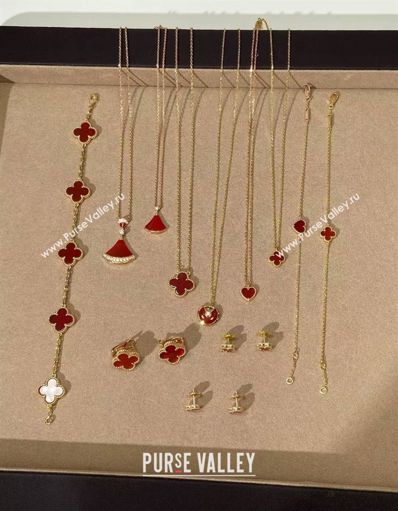 Van Cleef Arpels Alhambra Bvlgari Divas Dream Earring and Necklace Red 2025 (YF-250726116)