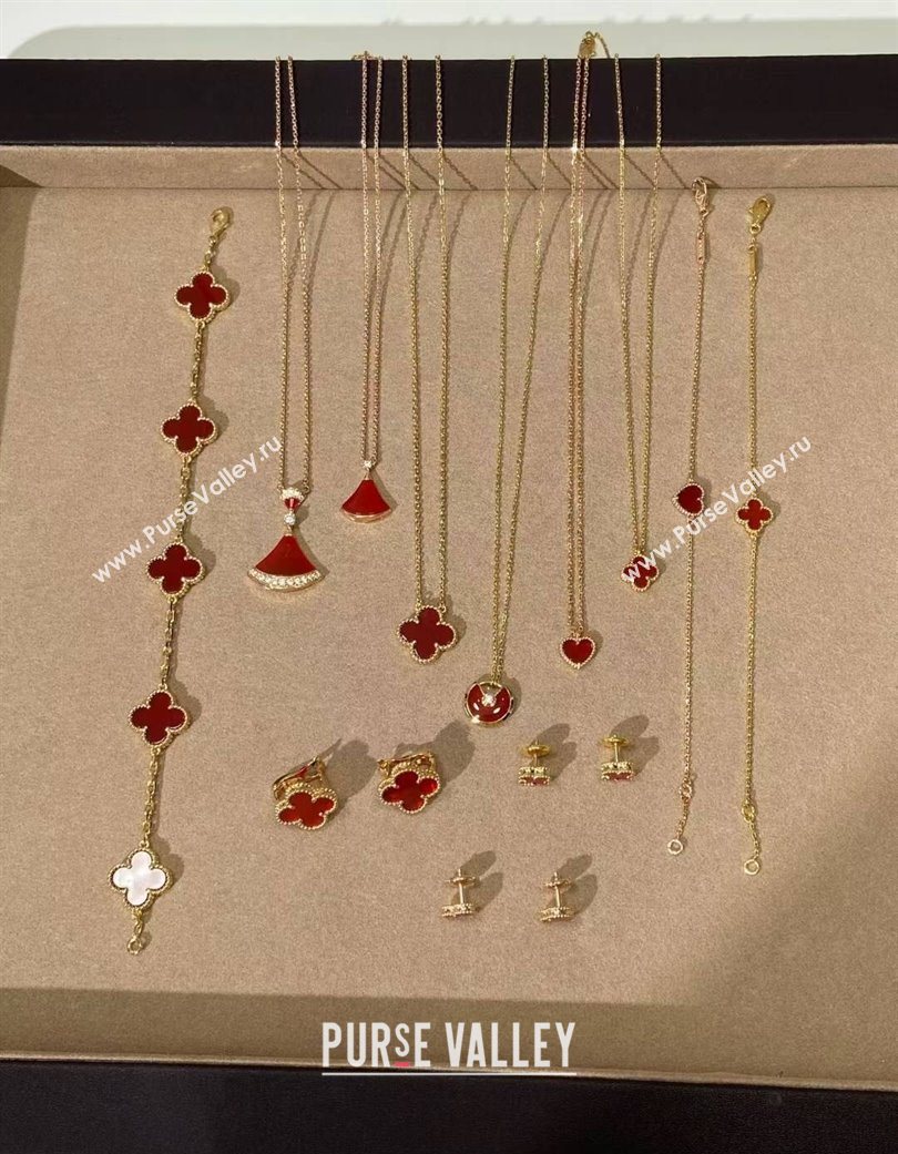 Van Cleef Arpels Alhambra Bvlgari Divas Dream Earring and Necklace Red 2025 (YF-250726116)
