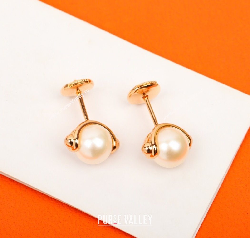 Hermes Pearl Studs Earrings 2025 0726 (YF-250726037)