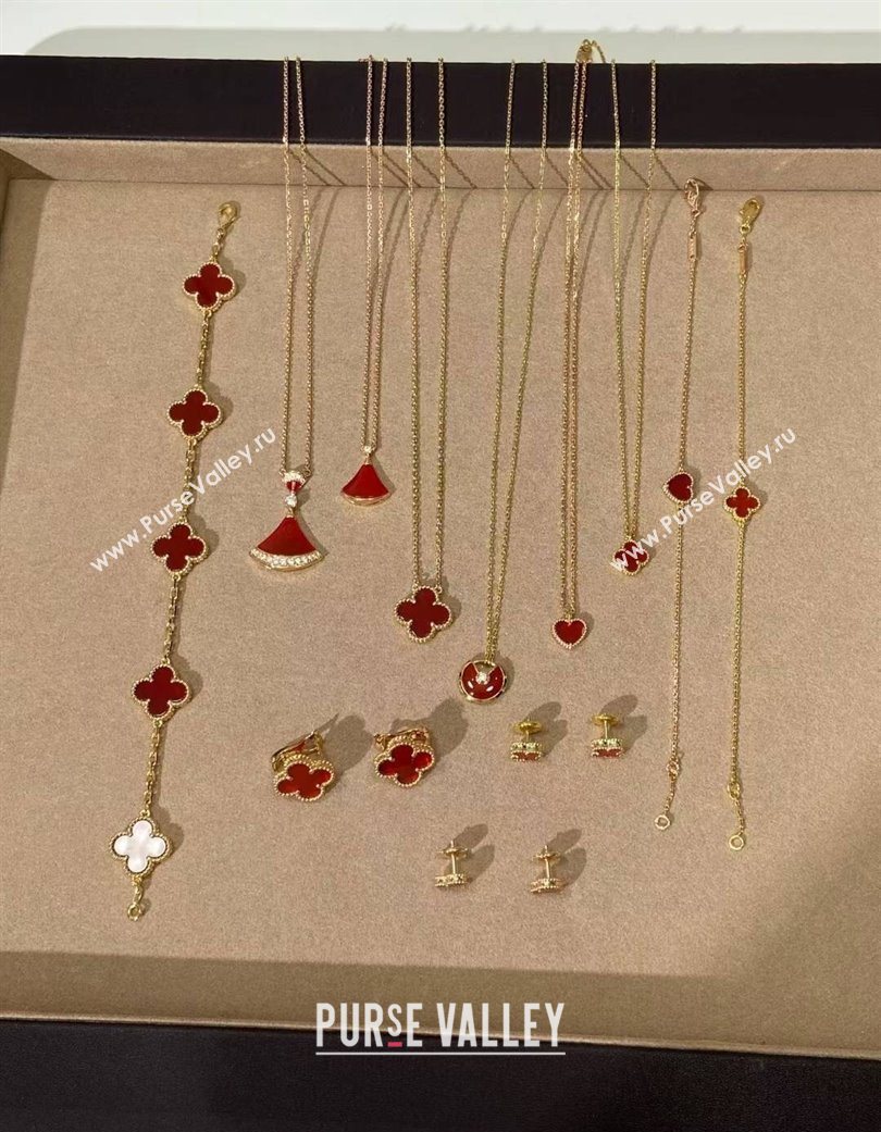 Van Cleef Arpels Alhambra Bvlgari Divas Dream Earring and Necklace Red 2025 (YF-250726116)