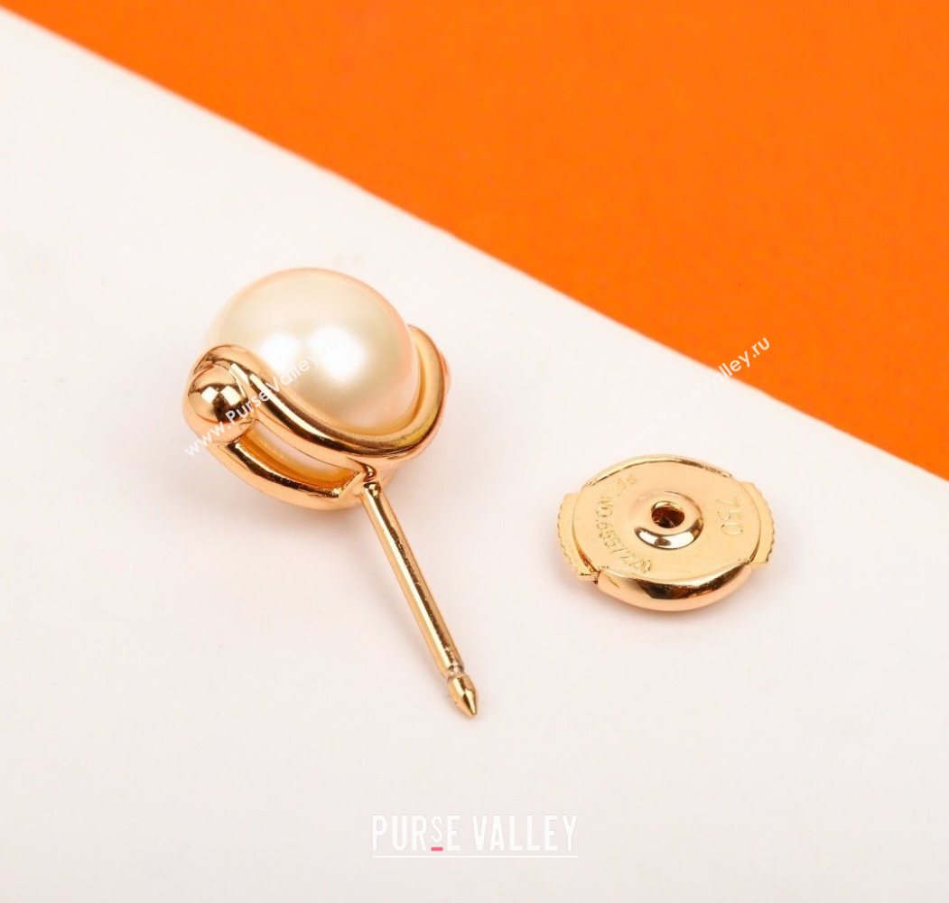 Hermes Pearl Studs Earrings 2025 0726 (YF-250726037)