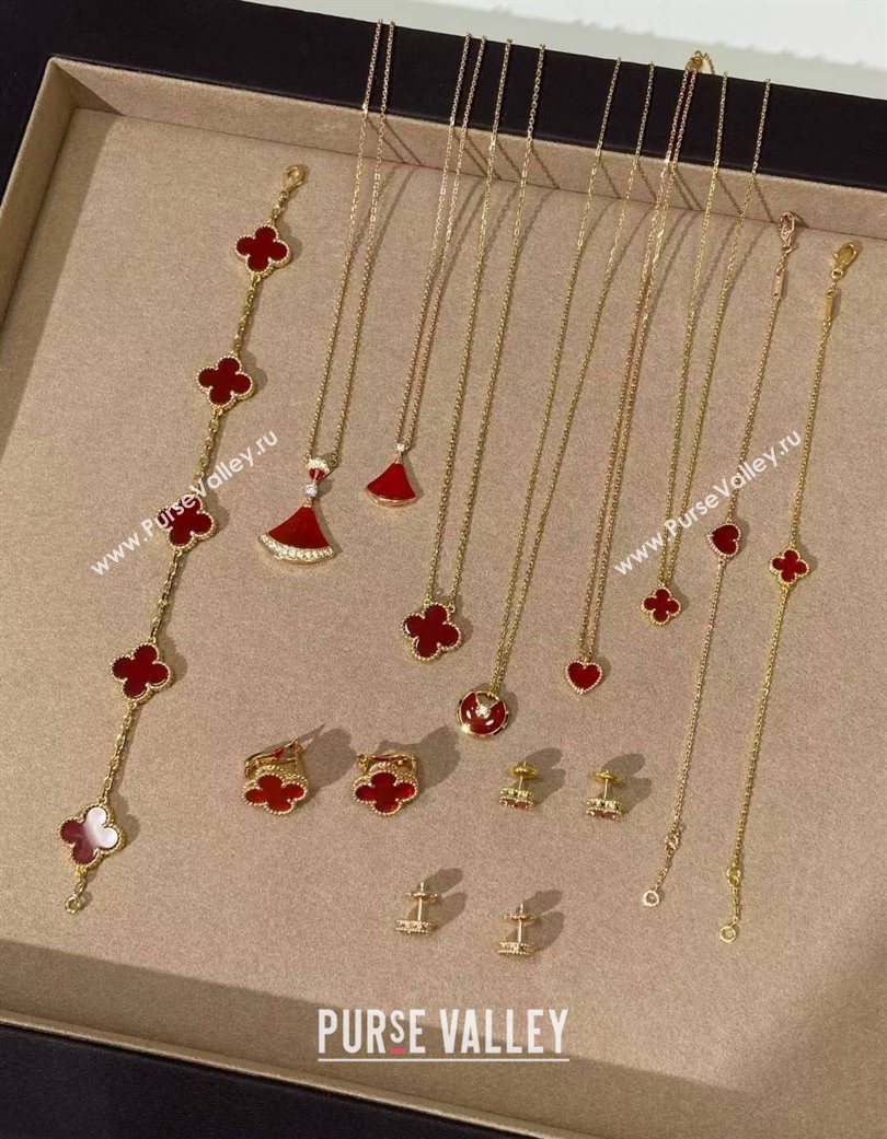 Van Cleef Arpels Alhambra Bvlgari Divas Dream Earring and Necklace Red 2025 (YF-250726116)
