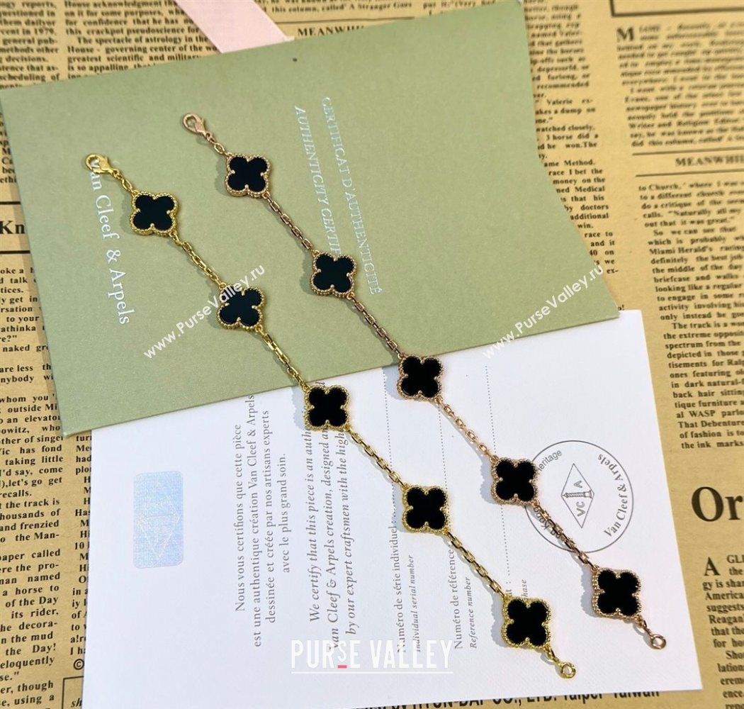 Van Cleef Arpels Alhambra Bracelet - 5 Motifs Black 2025 0726 (YF-250726107)