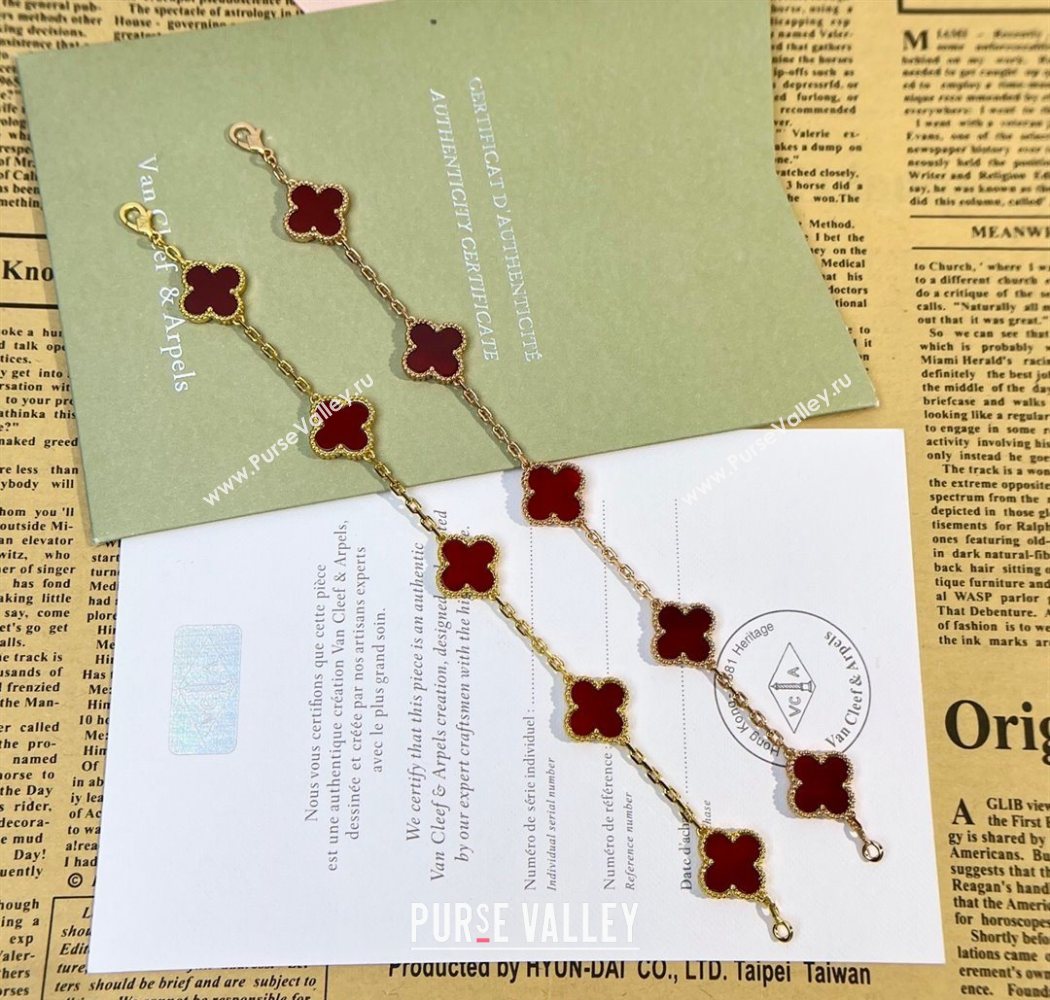 Van Cleef Arpels Alhambra Bracelet - 5 Motifs Red 2025 0726 (YF-250726110)