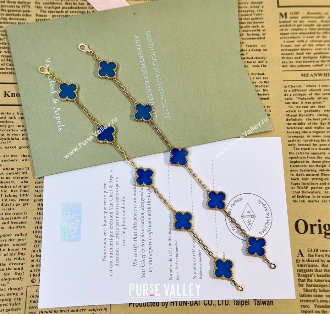 Van Cleef Arpels Alhambra Bracelet - 5 Motifs Blue 2025 0726 (YF-250726113)