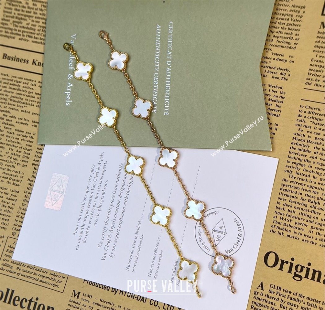 Van Cleef Arpels Alhambra Bracelet - 5 Motifs White 2025 0726 (YF-250726114)