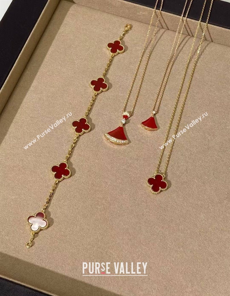 Van Cleef Arpels Alhambra Bvlgari Divas Dream Earring and Necklace Red 2025 (YF-250726116)