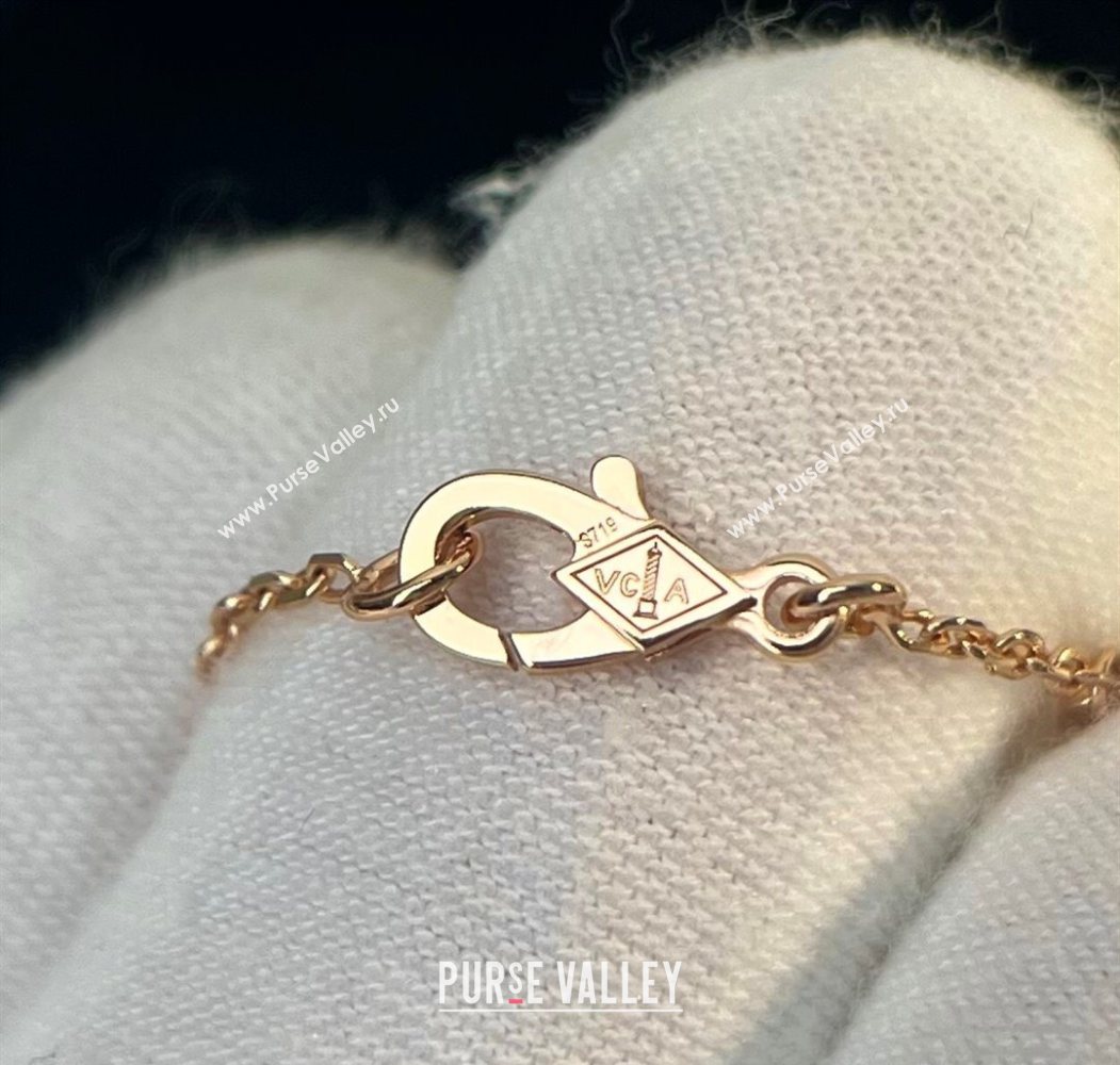 Van Cleef Arpels Alhambra Pendant Necklace with Crystals Charm Agate Blue 2025 0726 (YF-250726073)