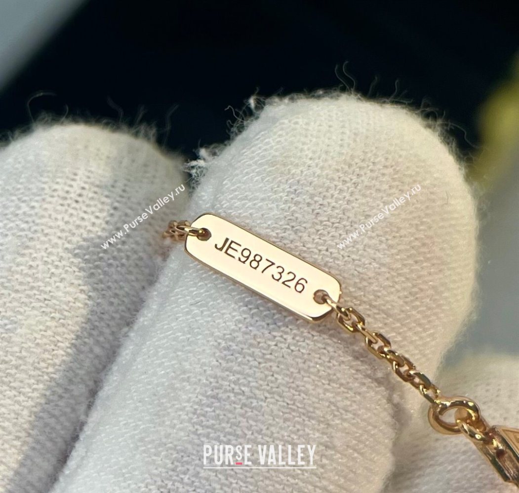 Van Cleef Arpels Alhambra Pendant Necklace with Crystals Charm Agate Blue 2025 0726 (YF-250726073)