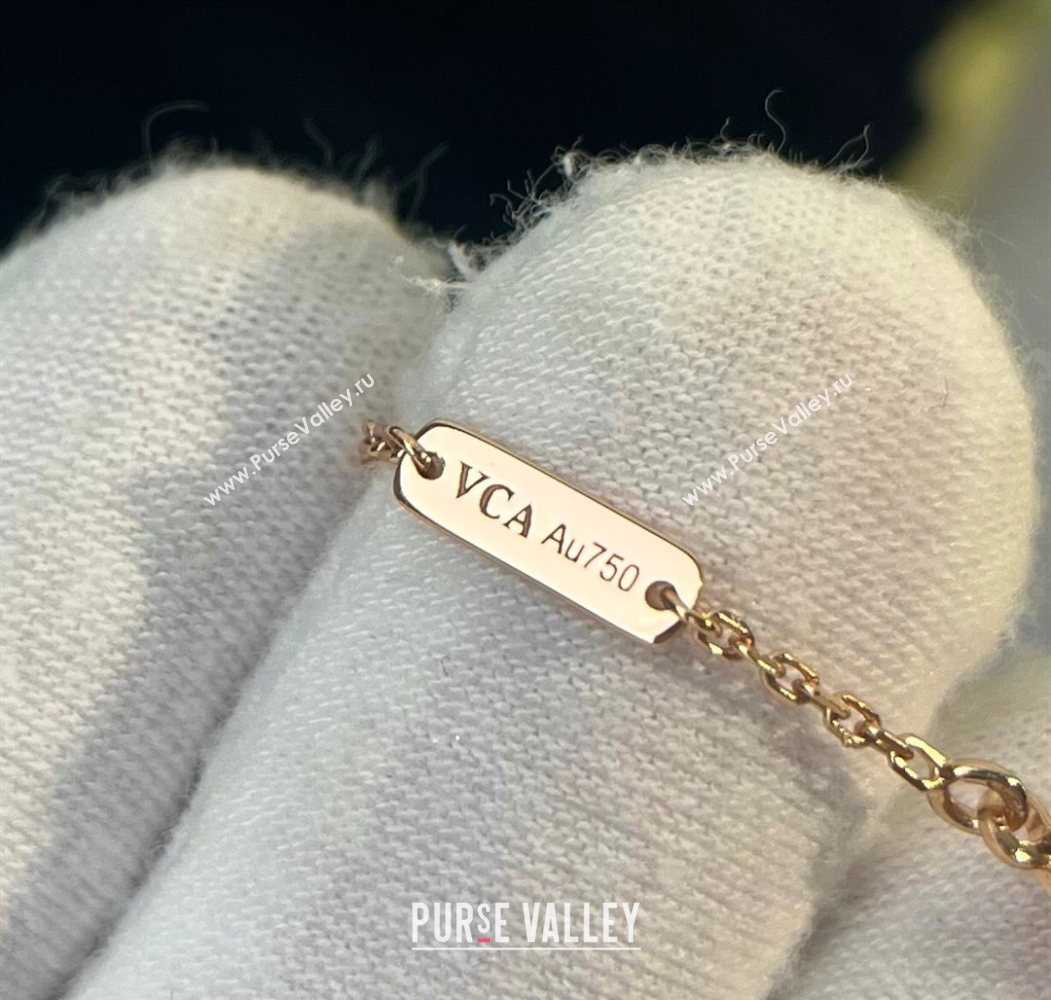 Van Cleef Arpels Alhambra Pendant Necklace with Crystals Charm Agate Blue 2025 0726 (YF-250726073)