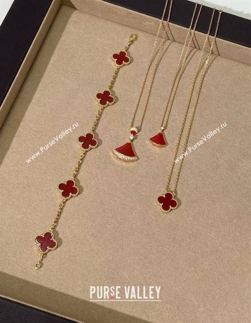 Van Cleef Arpels Alhambra Bvlgari Divas Dream Earring and Necklace Red 2025 (YF-250726116)