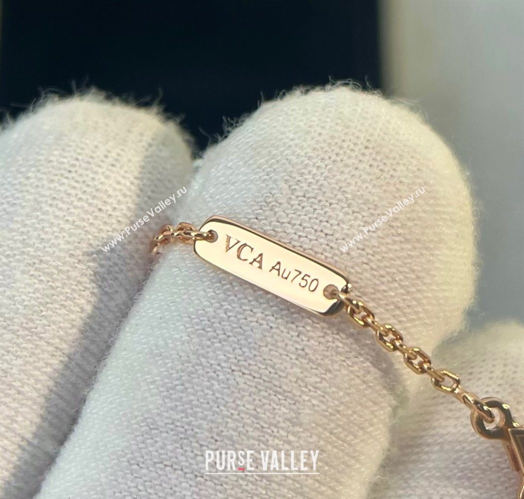 Van Cleef Arpels Alhambra Pendant Necklace with Crystals Charm Fritillary Grey 2025 0726 (YF-250726075)