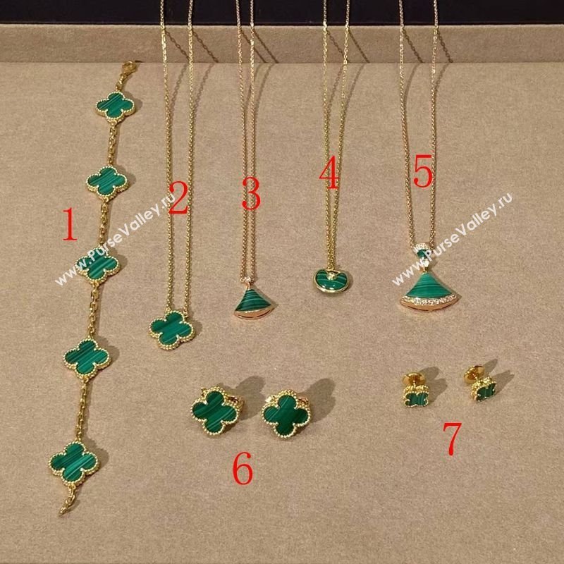 Van Cleef Arpels Alhambra Bvlgari Divas Dream Earring and Necklace Green 2025 (YF-250726115)