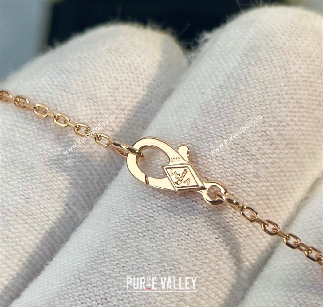 Van Cleef Arpels Alhambra Pendant Necklace with Crystals Charm Peacock Green 2025 0726 (YF-250726074)