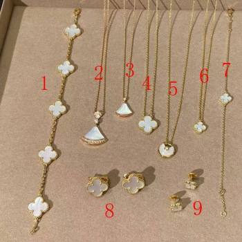 Van Cleef Arpels Alhambra Bvlgari Divas Dream Earring and Necklace White 2025 (YF-250726117)