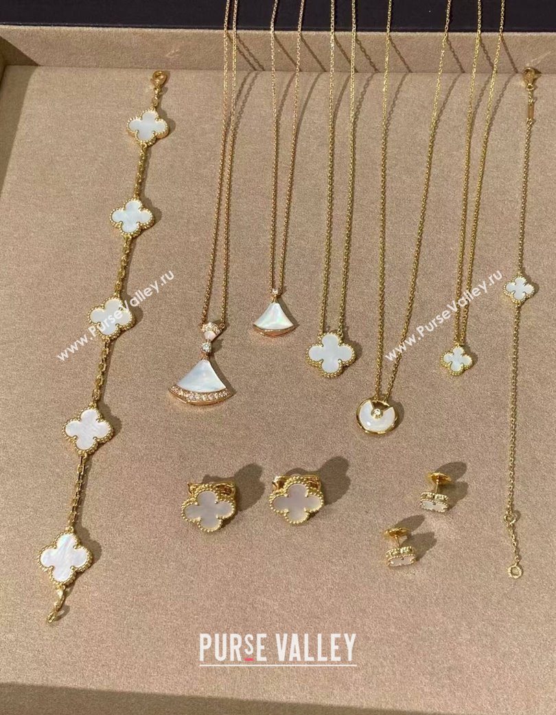 Van Cleef Arpels Alhambra Bvlgari Divas Dream Earring and Necklace White 2025 (YF-250726117)