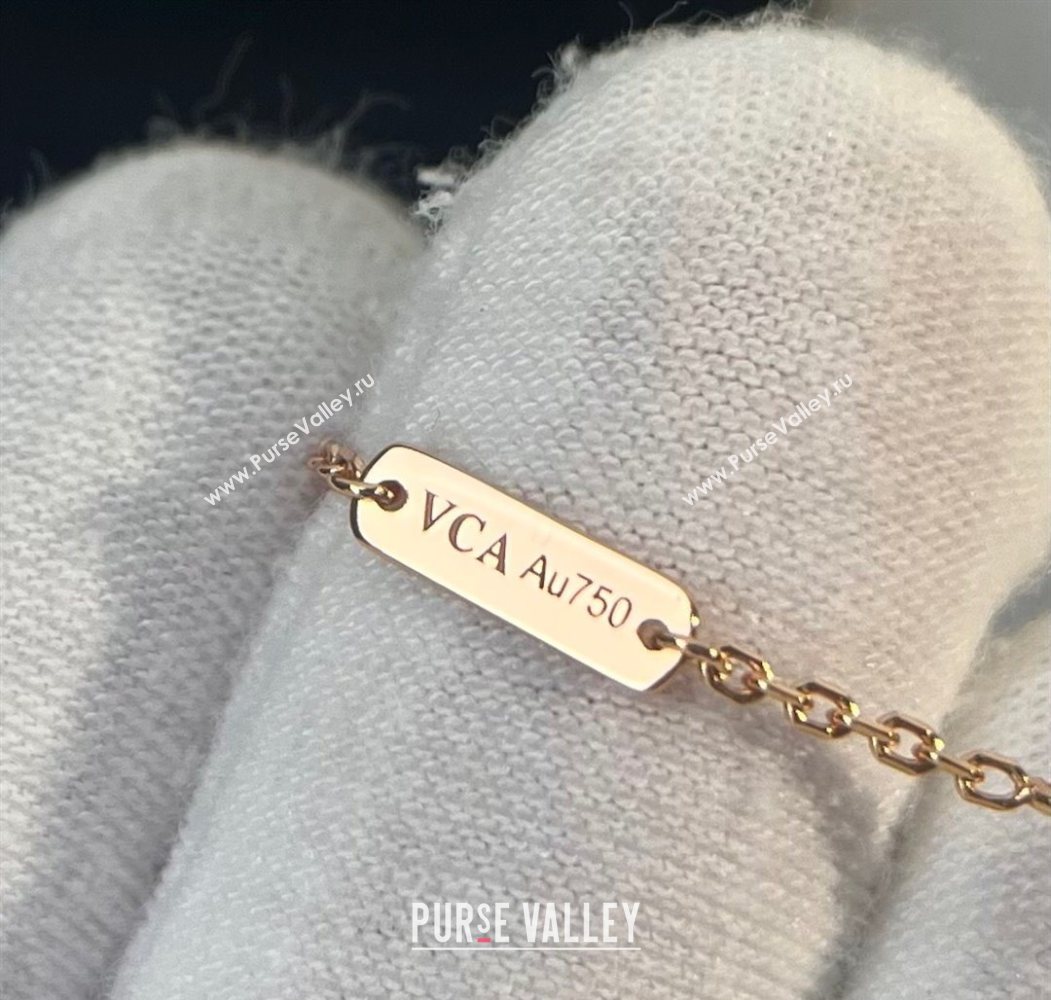 Van Cleef Arpels Alhambra Pendant Necklace with Crystals Charm Agate Black 2025 0726 (YF-250726077)