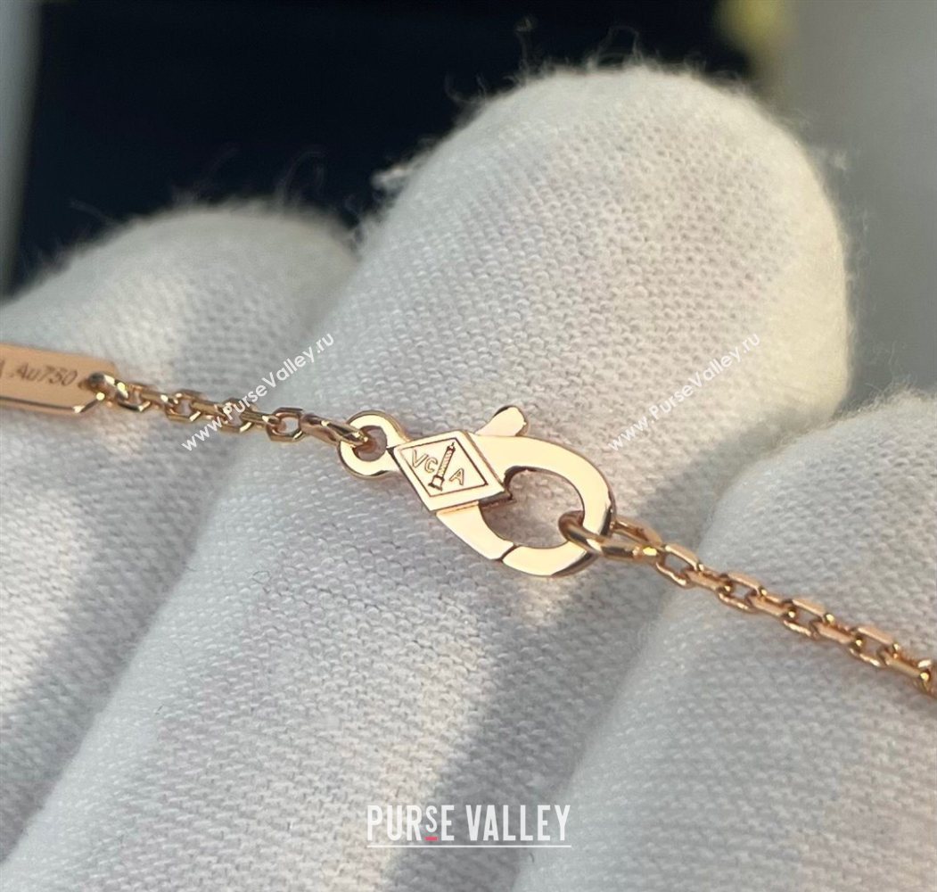 Van Cleef Arpels Alhambra Pendant Necklace with Crystals Charm Agate Black 2025 0726 (YF-250726077)