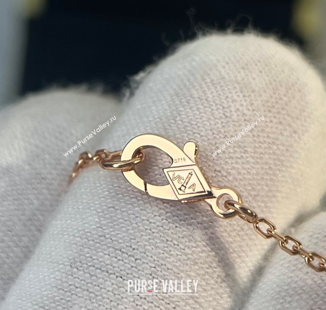 Van Cleef Arpels Alhambra Pendant Necklace with Crystals Charm Fritillary White 2025 0726 (YF-250726076)