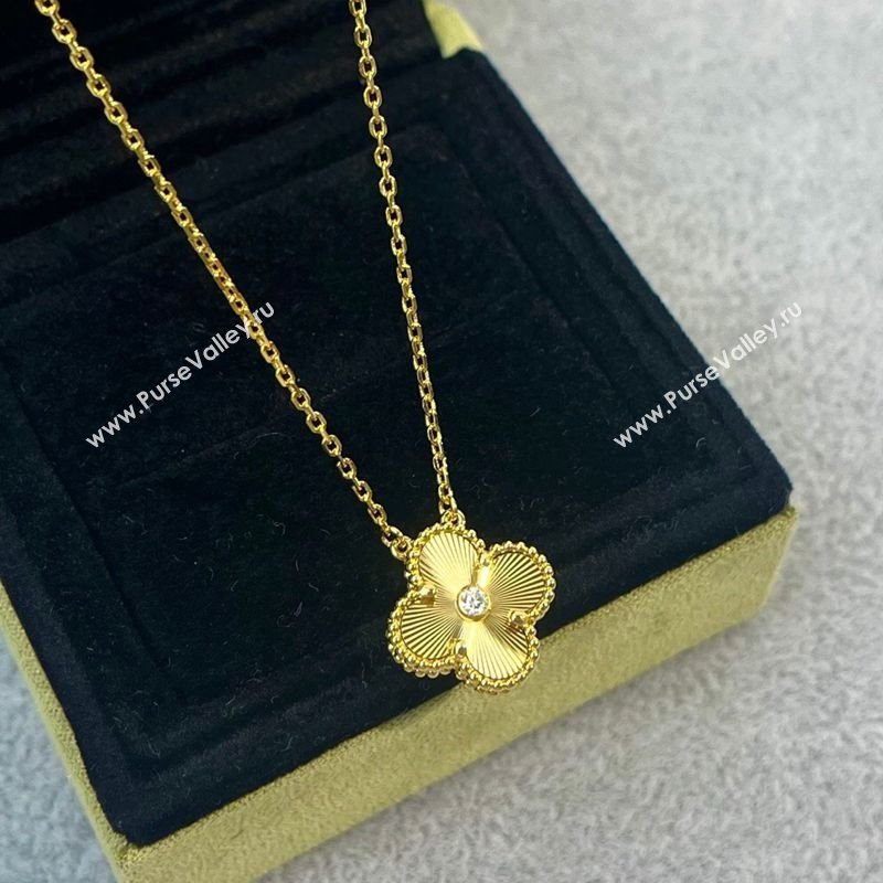 Van Cleef Arpels Alhambra Pendant Necklace with Crystals Charm Laser Gold 2025 0726 (YF-250726079)