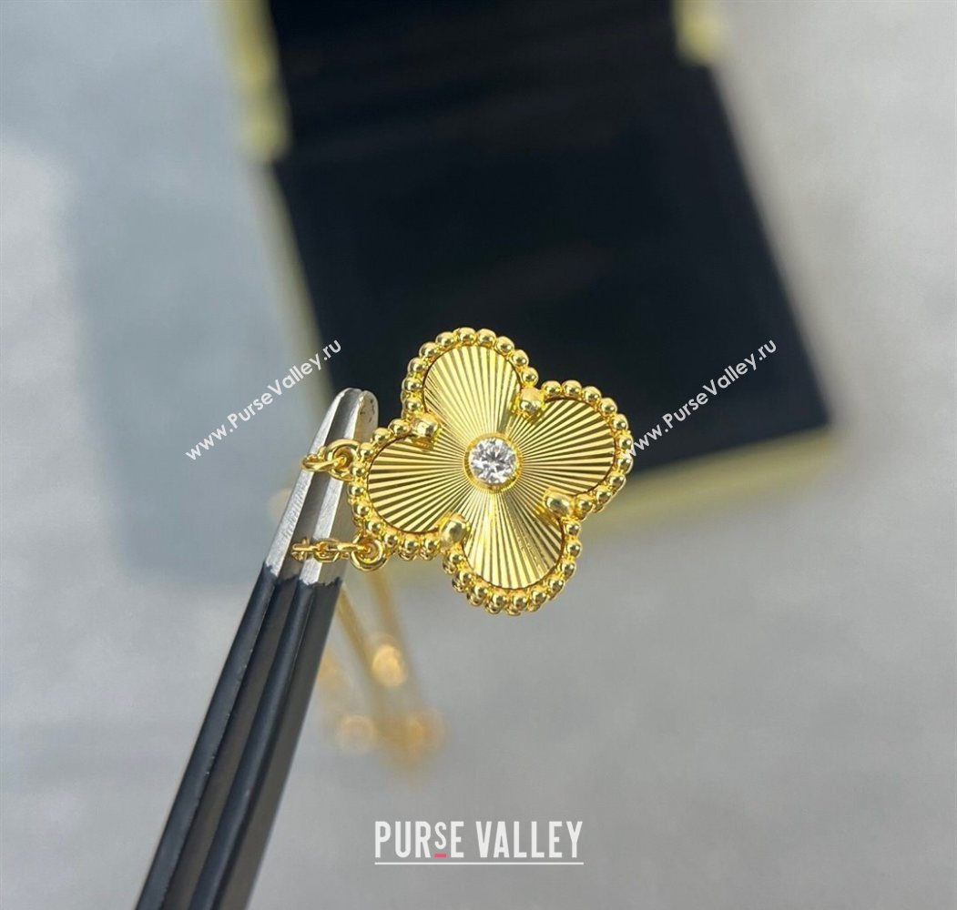 Van Cleef Arpels Alhambra Pendant Necklace with Crystals Charm Laser Gold 2025 0726 (YF-250726079)