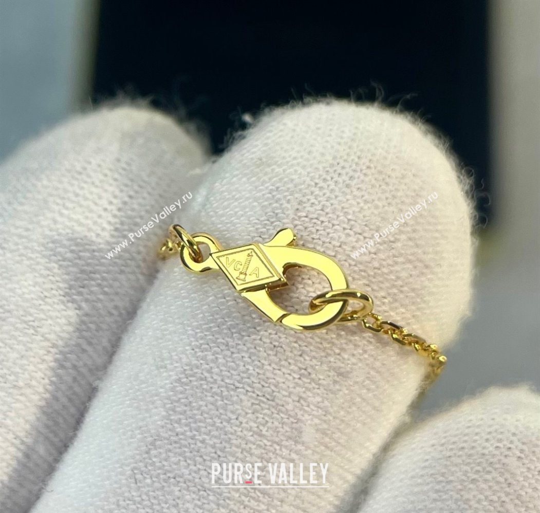 Van Cleef Arpels Alhambra Pendant Necklace with Crystals Charm Laser Gold 2025 0726 (YF-250726079)