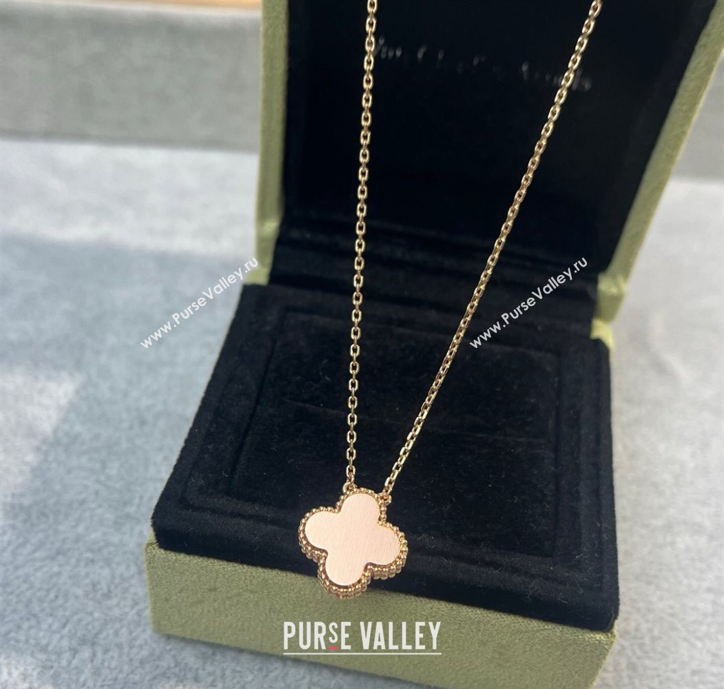 Van Cleef Arpels Alhambra Pendant Necklace with Crystals Charm Laser Rose 2025 0726 (YF-250726080)