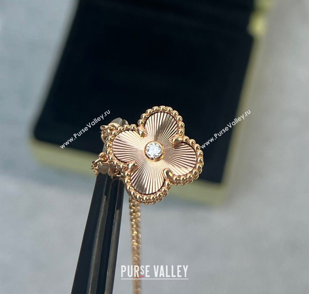 Van Cleef Arpels Alhambra Pendant Necklace with Crystals Charm Laser Rose 2025 0726 (YF-250726080)