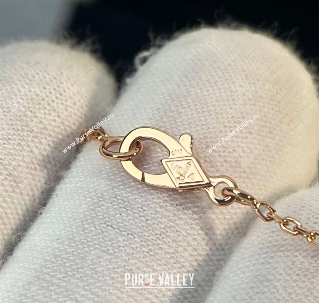 Van Cleef Arpels Alhambra Pendant Necklace with Crystals Charm Laser Rose 2025 0726 (YF-250726080)