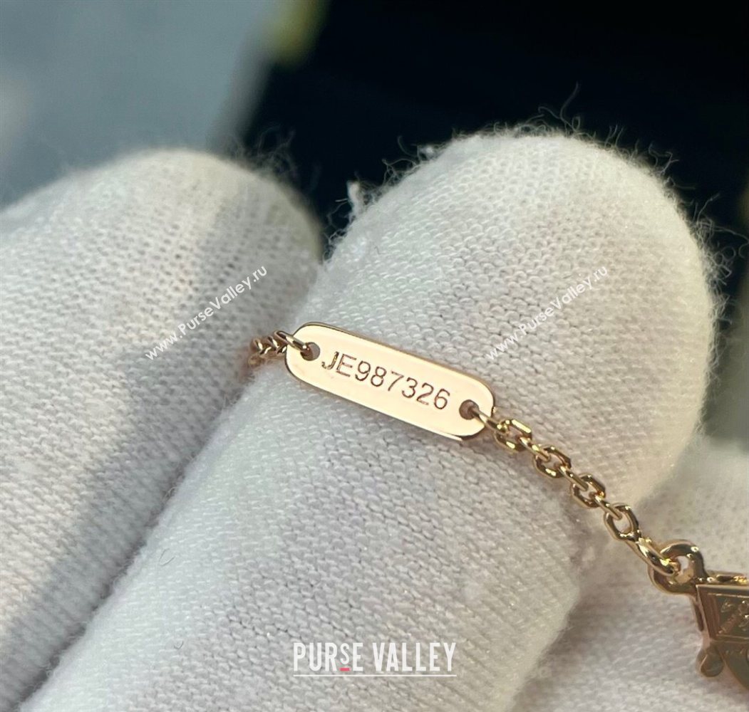 Van Cleef Arpels Alhambra Pendant Necklace with Crystals Charm Laser Rose 2025 0726 (YF-250726080)