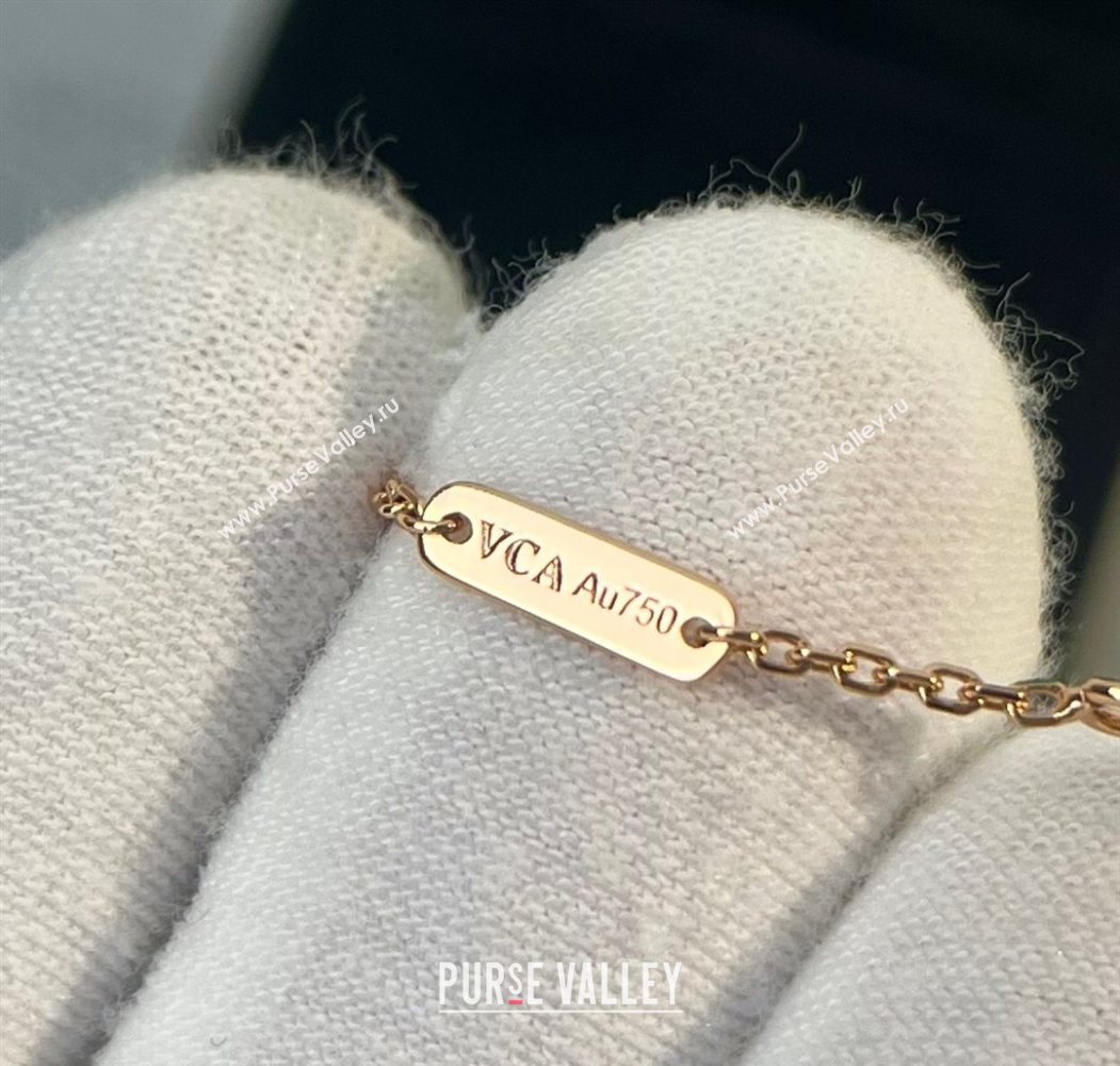 Van Cleef Arpels Alhambra Pendant Necklace with Crystals Charm Laser Rose 2025 0726 (YF-250726080)