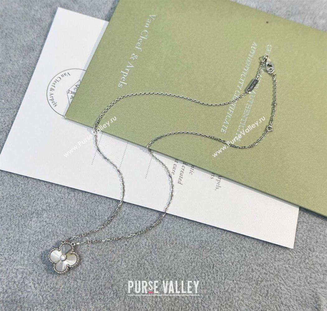 Van Cleef Arpels Alhambra Pendant Necklace with Crystals Charm Laser Silver 2025 0726 (YF-250726081)