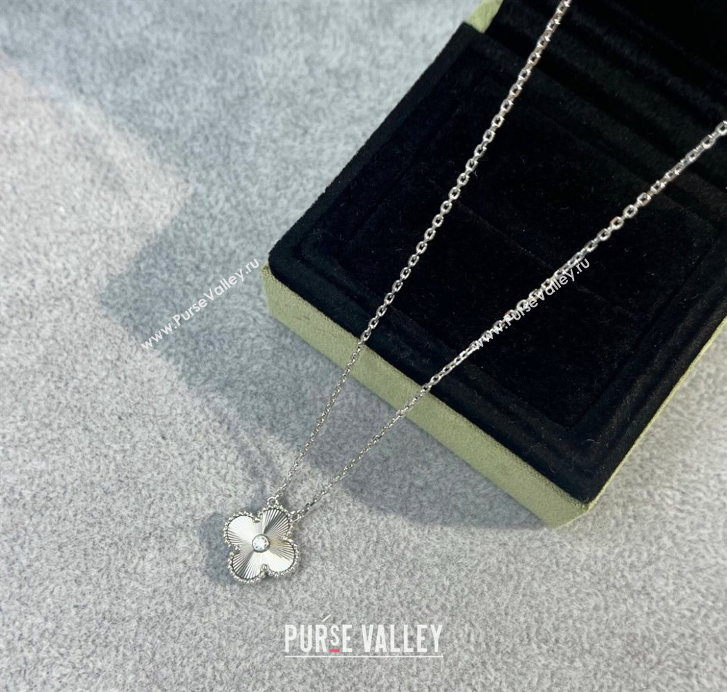 Van Cleef Arpels Alhambra Pendant Necklace with Crystals Charm Laser Silver 2025 0726 (YF-250726081)