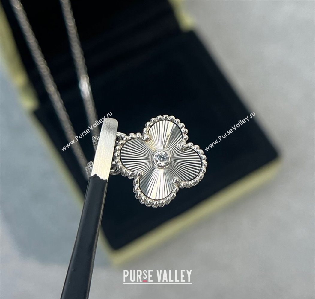 Van Cleef Arpels Alhambra Pendant Necklace with Crystals Charm Laser Silver 2025 0726 (YF-250726081)