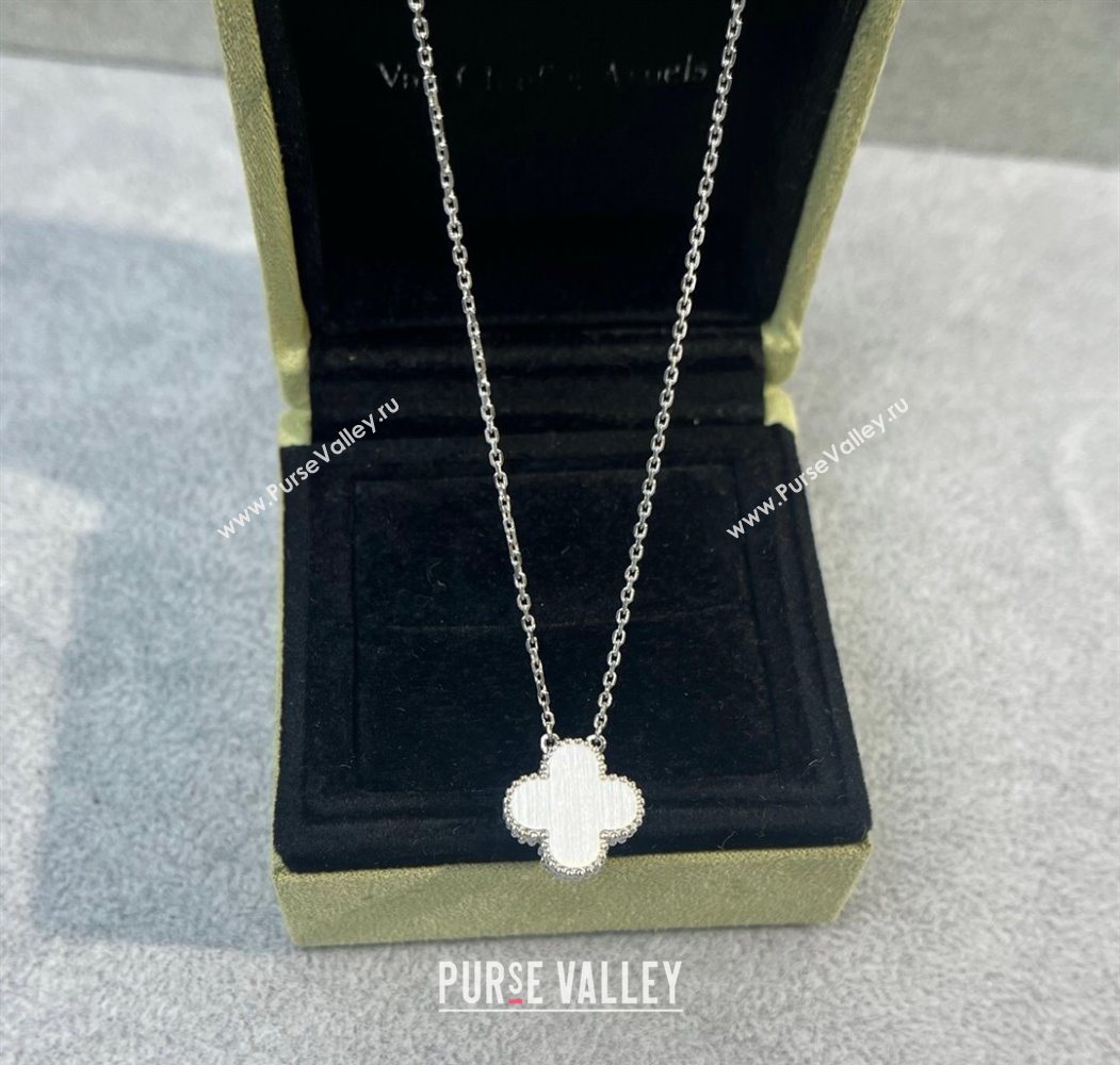 Van Cleef Arpels Alhambra Pendant Necklace with Crystals Charm Laser Silver 2025 0726 (YF-250726081)