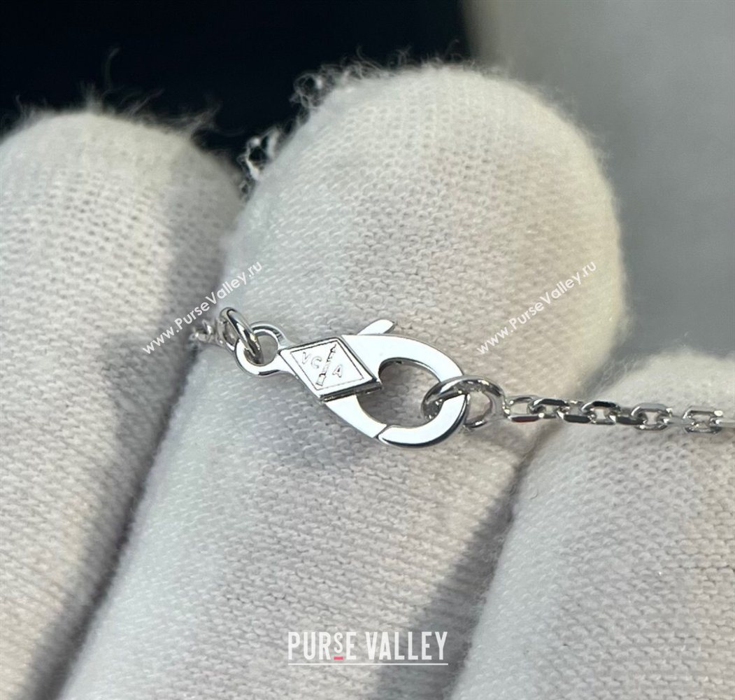 Van Cleef Arpels Alhambra Pendant Necklace with Crystals Charm Laser Silver 2025 0726 (YF-250726081)