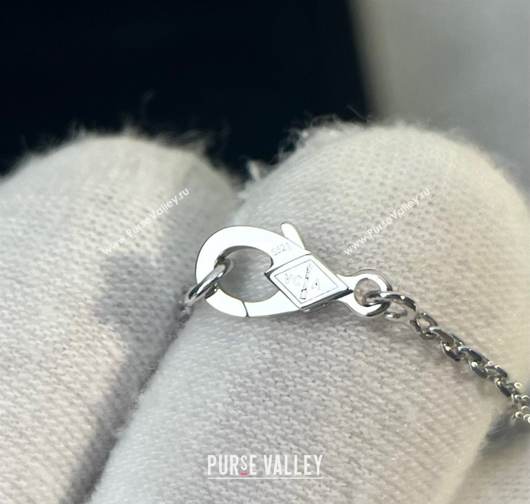 Van Cleef Arpels Alhambra Pendant Necklace with Crystals Charm Laser Silver 2025 0726 (YF-250726081)