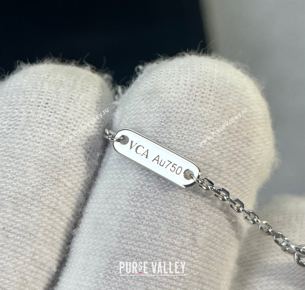 Van Cleef Arpels Alhambra Pendant Necklace with Crystals Charm Laser Silver 2025 0726 (YF-250726081)