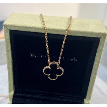 Van Cleef Arpels Alhambra Pendant Necklace Black/Rose Gold 2025 0726 (YF-250726083)