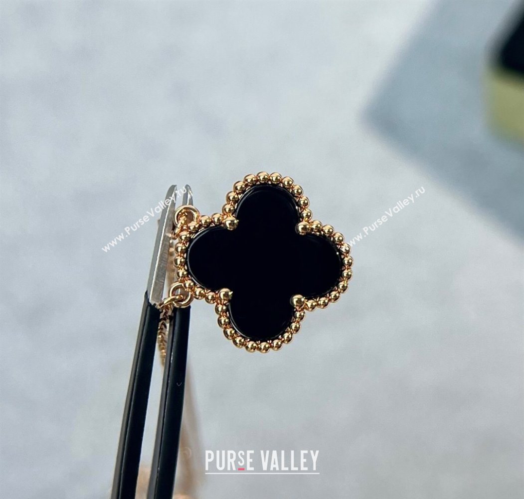 Van Cleef Arpels Alhambra Pendant Necklace Black/Rose Gold 2025 0726 (YF-250726083)