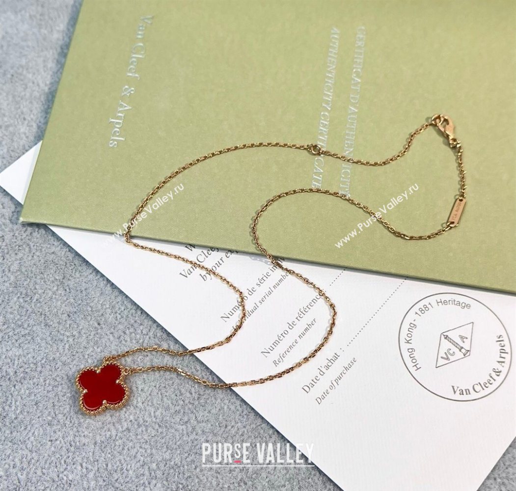 Van Cleef Arpels Alhambra Pendant Necklace Red/Rose Gold 2025 0726 (YF-250726086)
