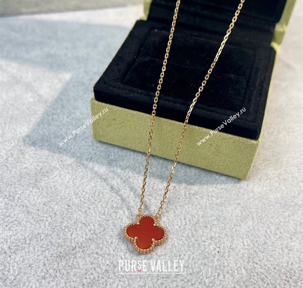 Van Cleef Arpels Alhambra Pendant Necklace Red/Rose Gold 2025 0726 (YF-250726086)