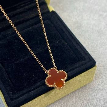 Van Cleef Arpels Alhambra Pendant Necklace Red/Rose Gold 2025 0726 (YF-250726086)