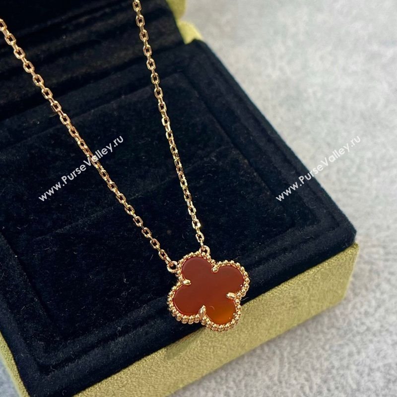 Van Cleef Arpels Alhambra Pendant Necklace Red/Rose Gold 2025 0726 (YF-250726086)