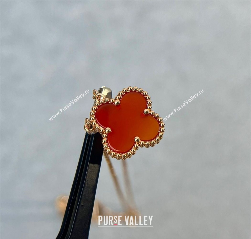 Van Cleef Arpels Alhambra Pendant Necklace Red/Rose Gold 2025 0726 (YF-250726086)