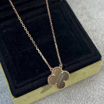 Van Cleef Arpels Alhambra Pendant Necklace Grey/Rose Gold 2025 0726 (YF-250726088)