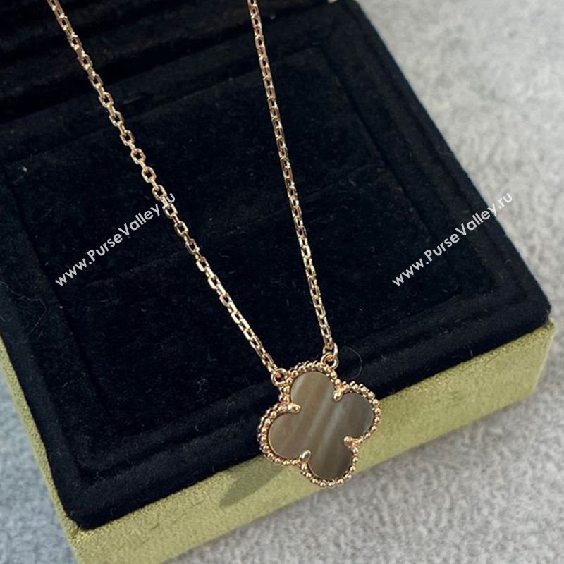 Van Cleef Arpels Alhambra Pendant Necklace Grey/Rose Gold 2025 0726 (YF-250726088)