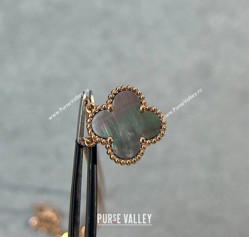 Van Cleef Arpels Alhambra Pendant Necklace Grey/Rose Gold 2025 0726 (YF-250726088)