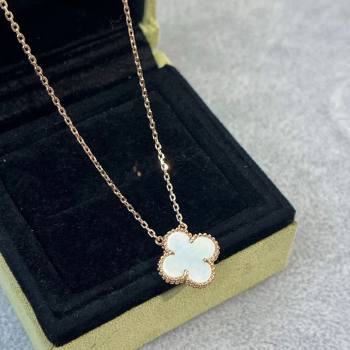 Van Cleef Arpels Alhambra Pendant Necklace White/Rose Gold 2025 0726 (YF-250726089)